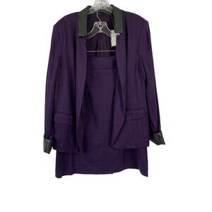Investements II Women's Dark Plum Casual Skirt Suit